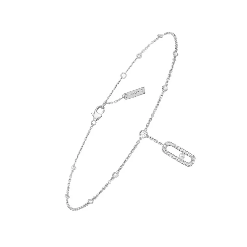 Messika Move Uno 18ct White Gold Diamond Ankle Bracelet sold by C.W. Sellors