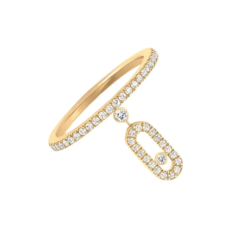 Messika Move Uno 18ct Yellow Gold Diamond Pave Drop Ring sold by C.W. Sellors