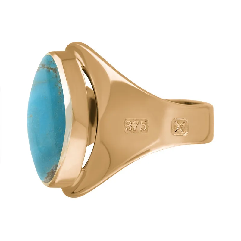 9ct Rose Gold Turquoise Hallmark Small Oval Ring sold by C.W. Sellors product image thumbnail 2