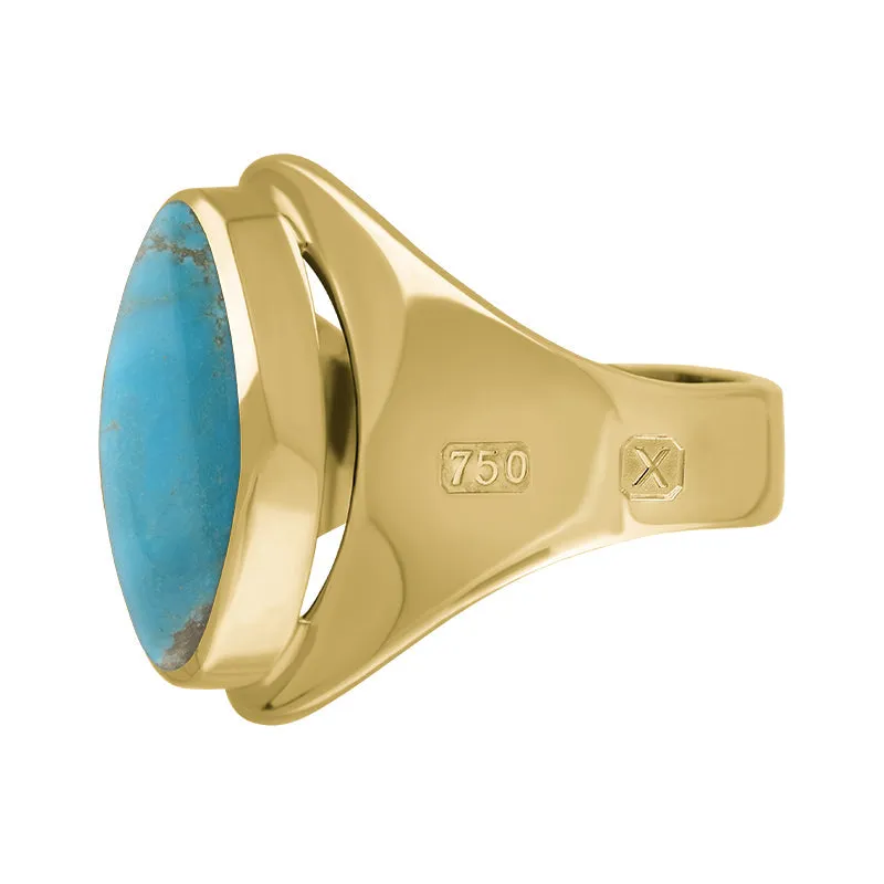 18ct Yellow Gold Turquoise Hallmark Small Oval Ring sold by C.W. Sellors product image thumbnail 2