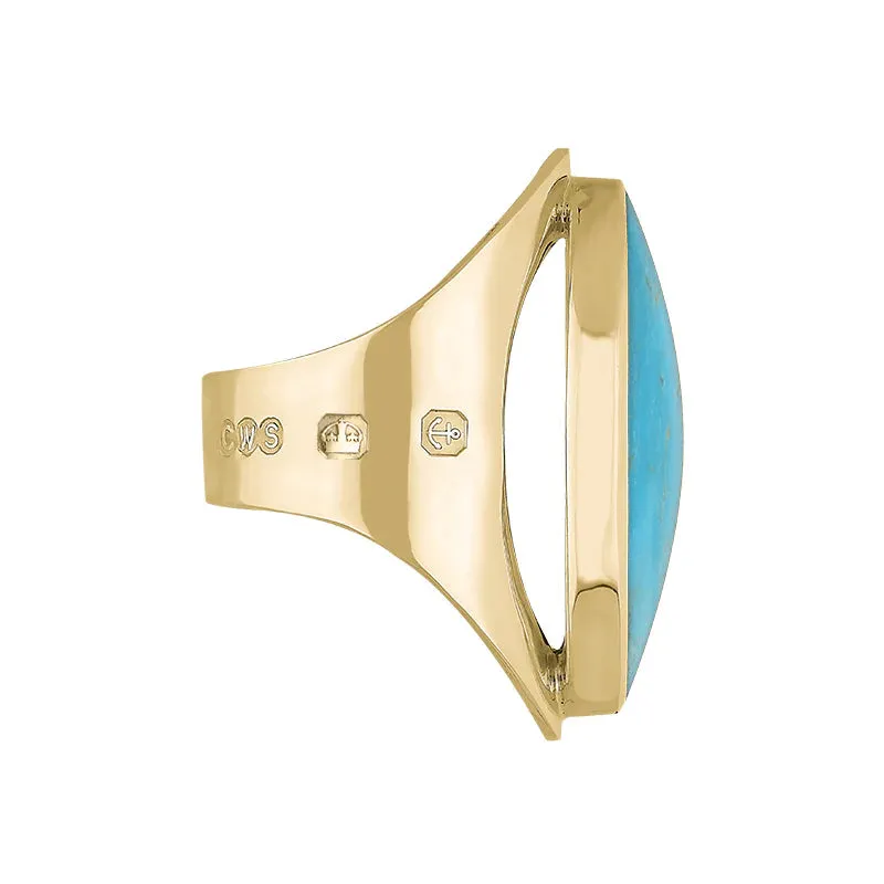 9ct Yellow Gold Turquoise Hallmark Large Oval Ring sold by C.W. Sellors product image thumbnail 3