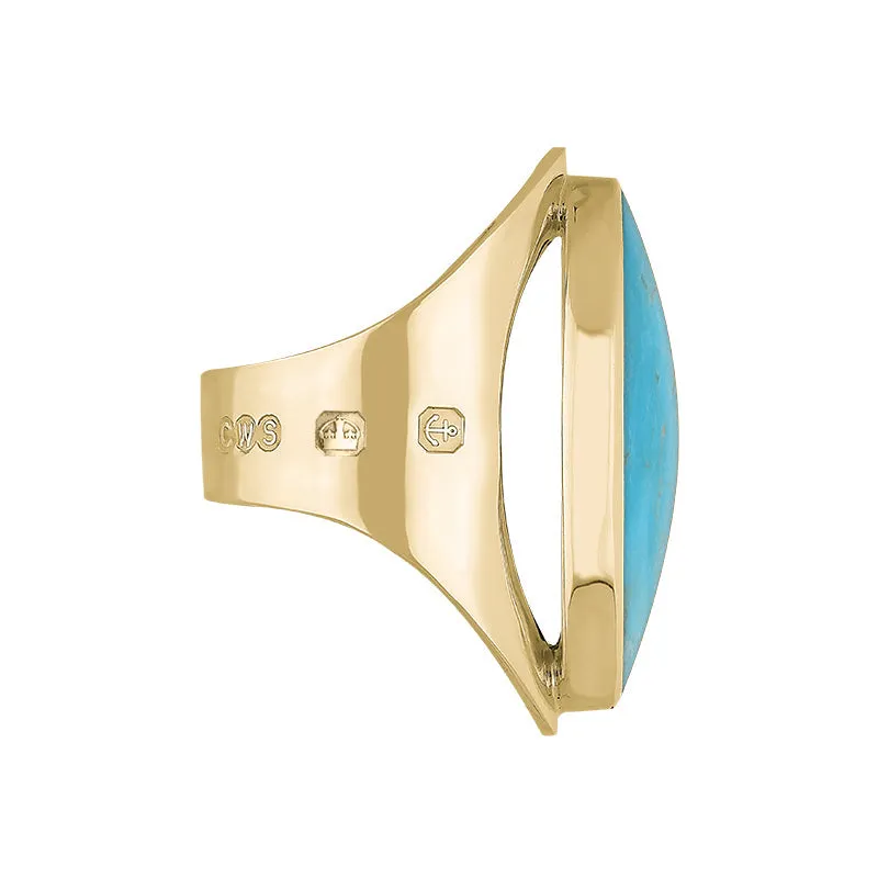 18ct Yellow Gold Turquoise Hallmark Large Oval Ring sold by C.W. Sellors product image thumbnail 3