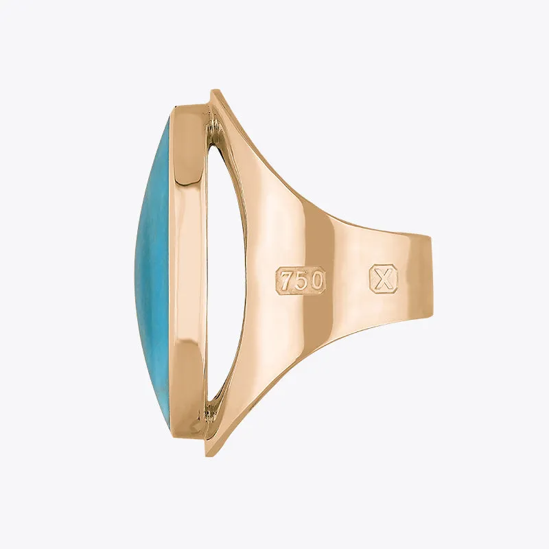 18ct Rose Gold Turquoise Hallmark Large Oval Ring sold by C.W. Sellors product image thumbnail 2