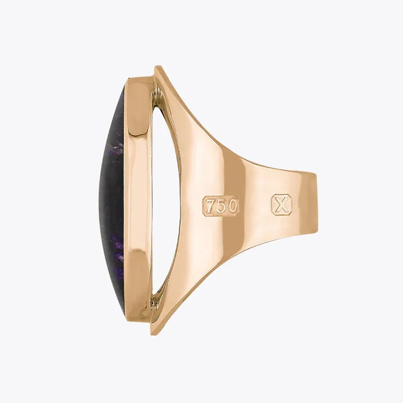 18ct Rose Gold Blue John Hallmark Large Oval Ring sold by C.W. Sellors product image thumbnail 2