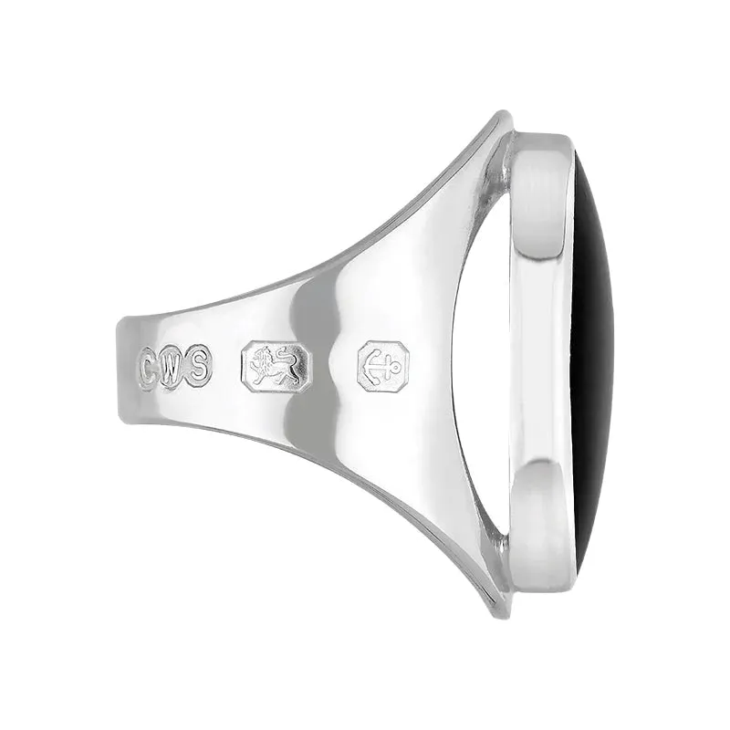 Sterling Silver Whitby Jet Hallmark Medium Oval Ring sold by C.W. Sellors product image thumbnail 2