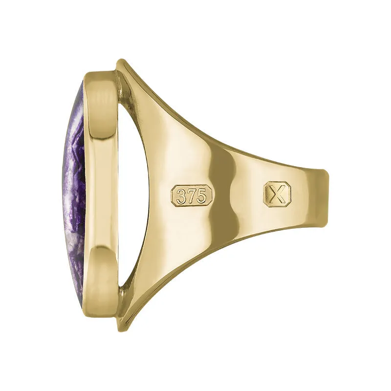 9ct Yellow Gold Blue John Hallmark Medium Oval Ring sold by C.W. Sellors product image thumbnail 2