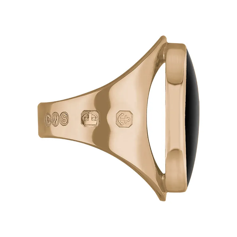 9ct Rose Gold Whitby Jet Hallmark Medium Oval Ring sold by C.W. Sellors product image thumbnail 3