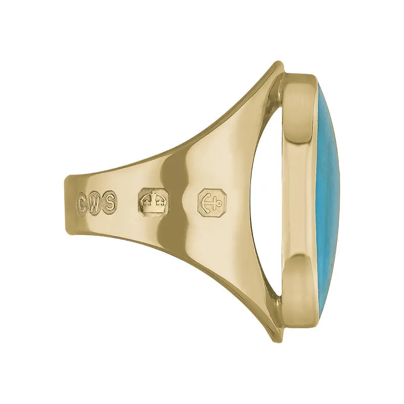 18ct Yellow Gold Turquoise Hallmark Medium Oval Ring sold by C.W. Sellors product image thumbnail 2