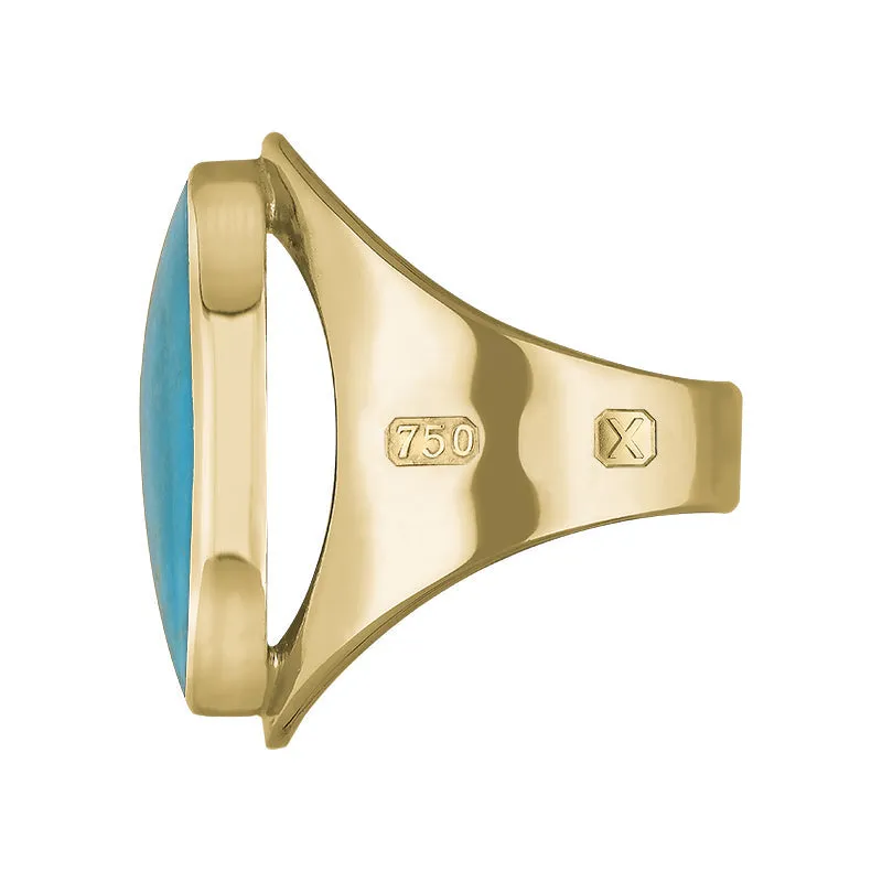 18ct Yellow Gold Turquoise Hallmark Medium Oval Ring sold by C.W. Sellors product image thumbnail 3