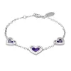 Sterling Silver Blue John Three Stone Heart In Heart Bracelet sold by C.W. Sellors