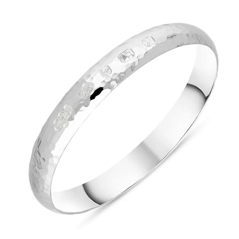 Sterling Silver Hallmark 10mm Hammered Bangle sold by C.W. Sellors