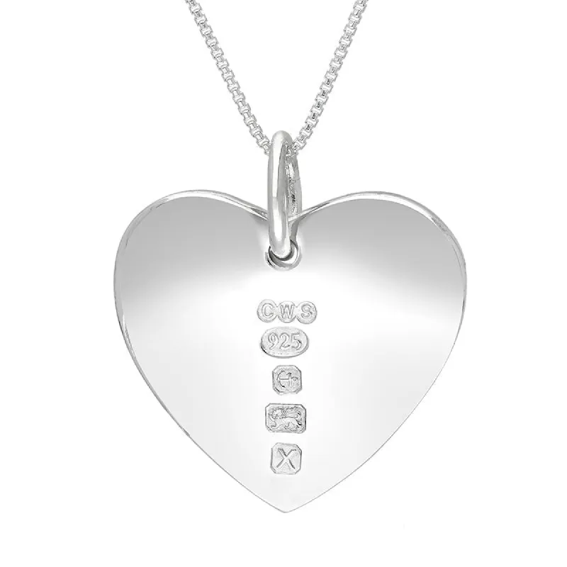 Sterling Silver Hallmark Polished Heart Large Pendant Necklace sold by C.W. Sellors