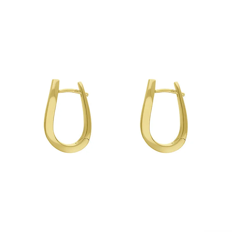 9ct Yellow Gold Twisted Horseshoe Hoop Earrings sold by C.W. Sellors product image thumbnail 2