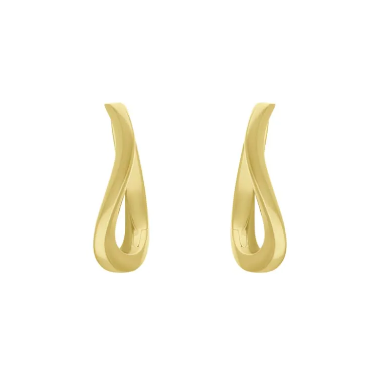 9ct Yellow Gold Twisted Horseshoe Hoop Earrings sold by C.W. Sellors