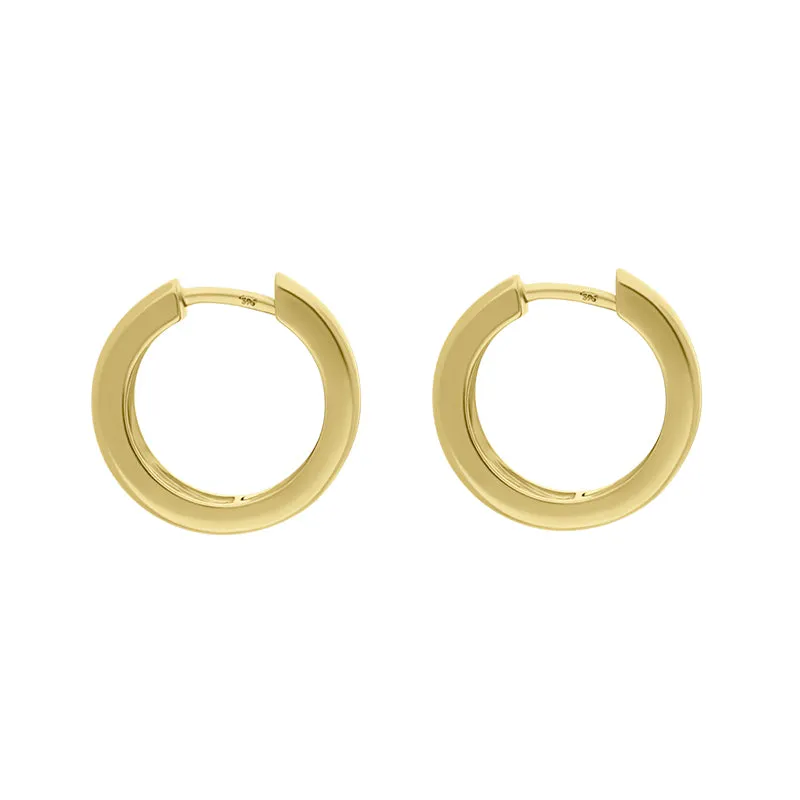 9ct Yellow and White Gold Round Three Row Hoop Earrings sold by C.W. Sellors product image thumbnail 2
