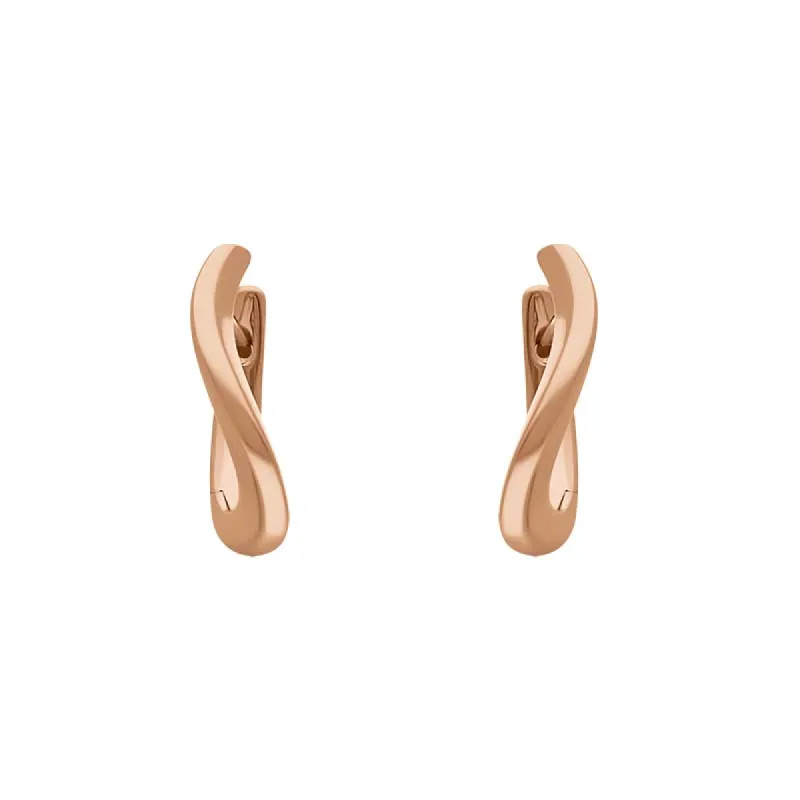 9ct Rose Gold Twisted Horseshoe Hoop Earrings sold by C.W. Sellors