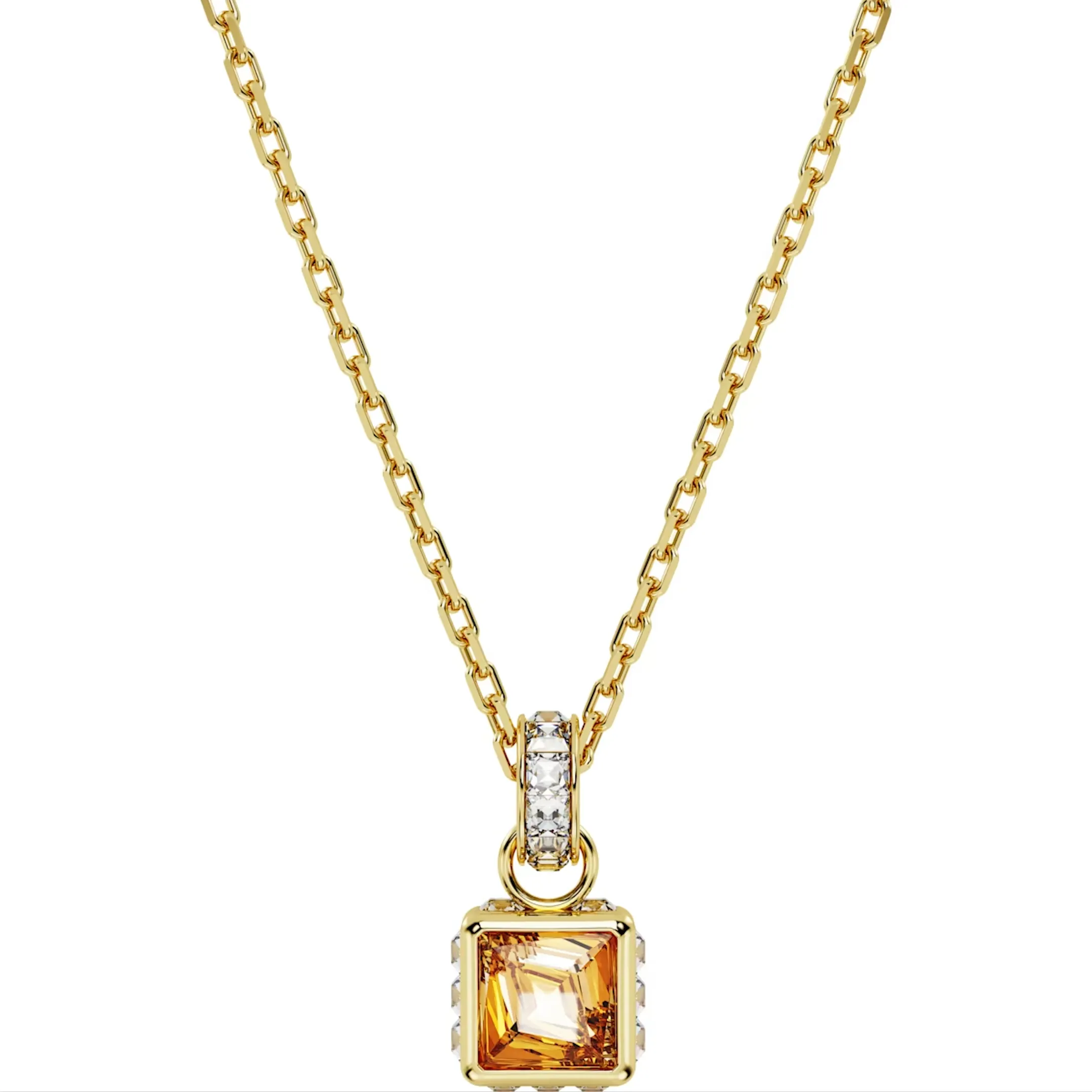 Swarovski Stilla Yellow Gold Tone Plated Square Yellow Crystal Pendant Necklace sold by C.W. Sellors