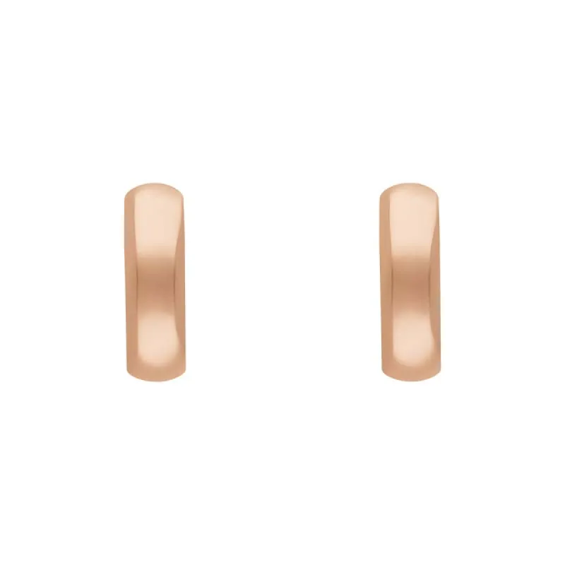 9ct Rose Gold Round Domed Hoop Earrings sold by C.W. Sellors