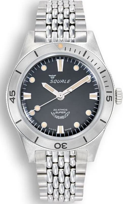 Squale Supersquale Sunray Black Bracelet sold by C.W. Sellors