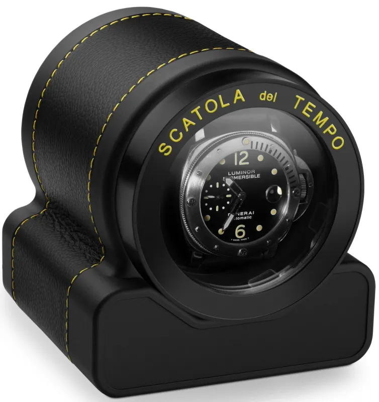 Scatola del Tempo Watch Winder Rotor One Racing Yellow Black made by C.W. Sellors