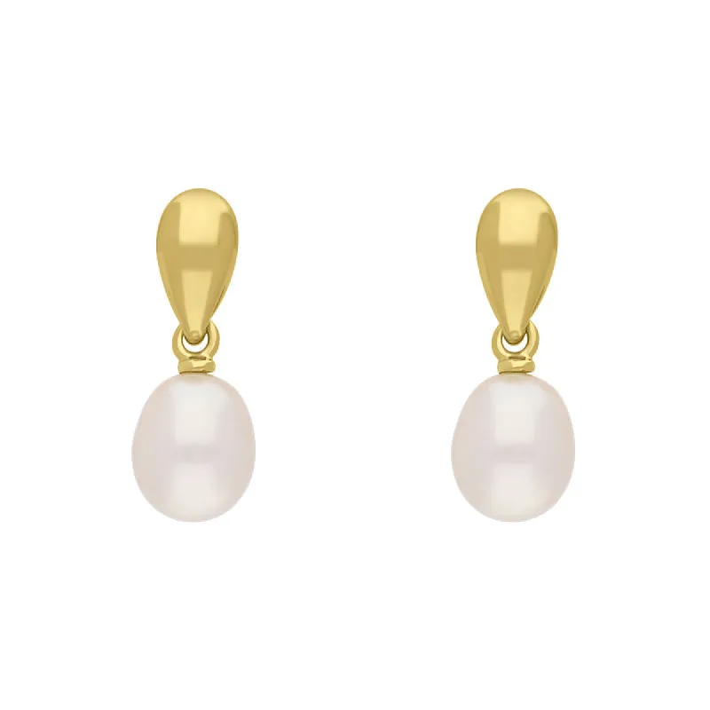 9ct Yellow Gold Freshwater Pearl Drop Earrings sold by C.W. Sellors