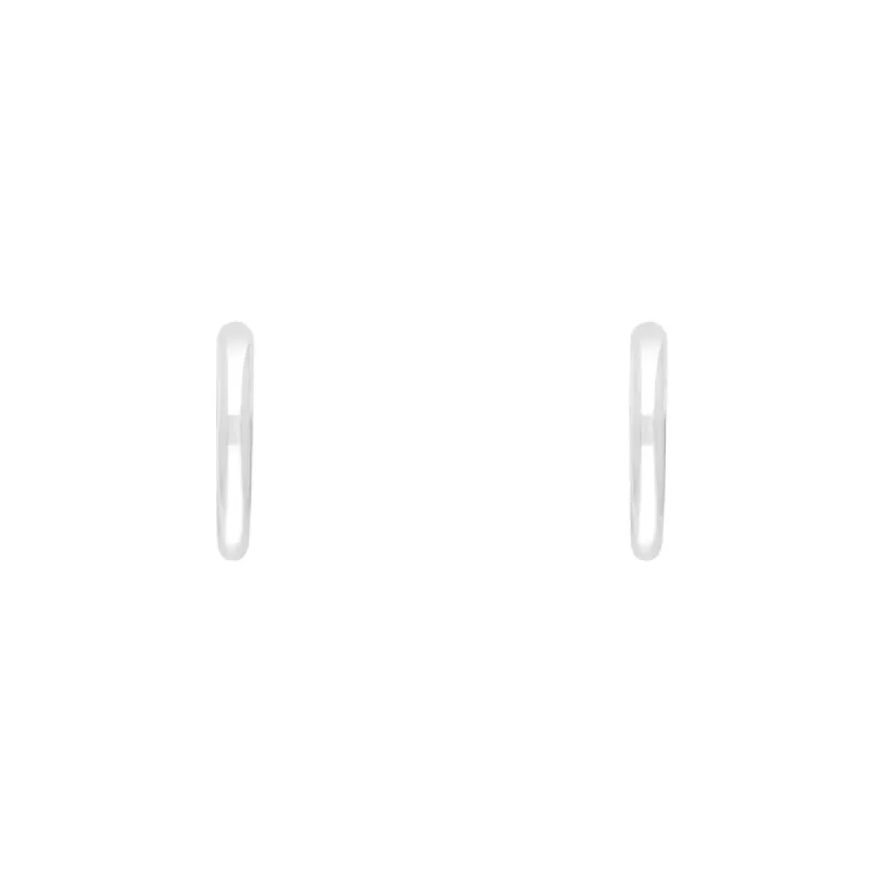 9ct White Gold Round Hoop Earrings sold by C.W. Sellors