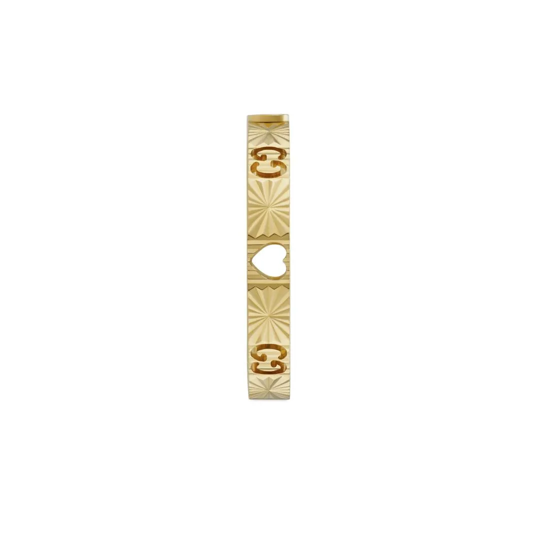 Gucci Icon 18ct Yellow Gold Diamond Heart Band Ring sold by C.W. Sellors product image thumbnail 3