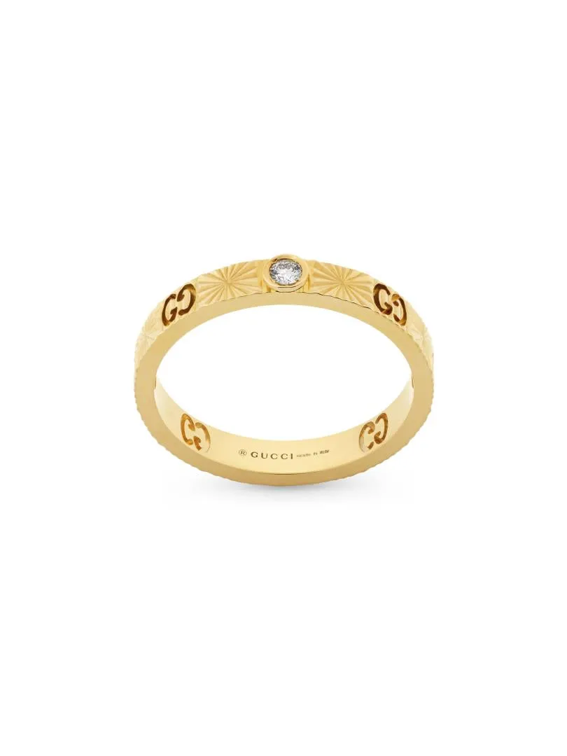 Gucci Icon 18ct Yellow Gold Diamond Heart Band Ring sold by C.W. Sellors product image thumbnail 5