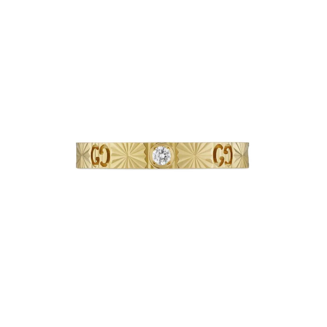 Gucci Icon 18ct Yellow Gold Diamond Heart Band Ring sold by C.W. Sellors product image thumbnail 2