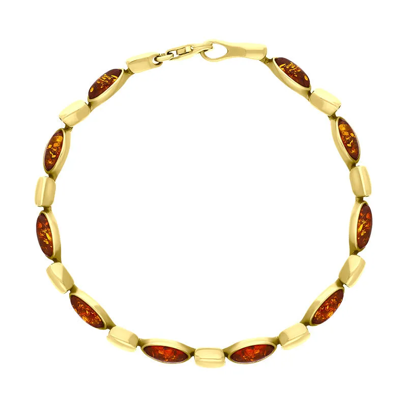 9ct Yellow Gold Amber Marquise Ten Stone Bracelet D sold by C.W. Sellors product image thumbnail 2