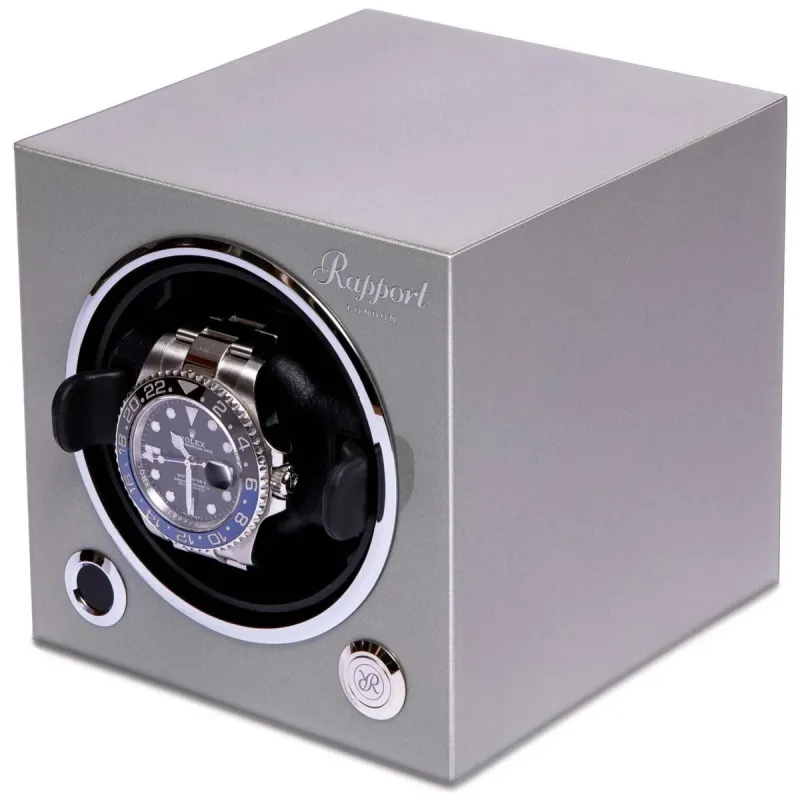 Rapport Watch Winder Evo Single Platinum Silver sold by C.W. Sellors