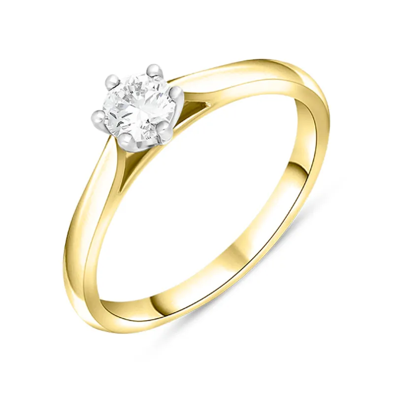 18ct Yellow Gold 0.33ct Diamond Round Brilliant Cut Solitaire Ring sold by C.W. Sellors