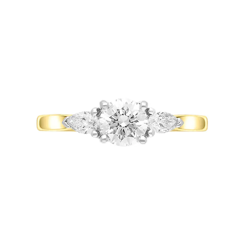 18ct Yellow Gold 0.82ct Diamond Pear Cut Three Stone Ring sold by C.W. Sellors product image thumbnail 3