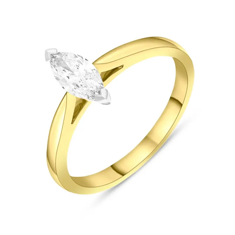 18ct Yellow Gold 0.42ct Diamond Marquise Cut Solitaire Ring sold by C.W. Sellors