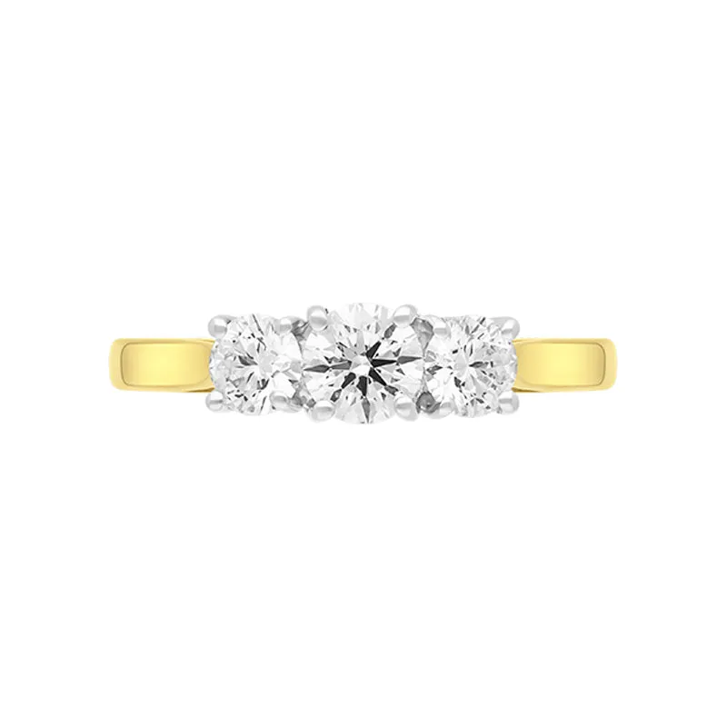 18ct Yellow Gold 1.02ct Diamond Three Stone Ring sold by C.W. Sellors product image thumbnail 2