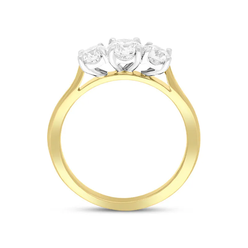 18ct Yellow Gold 1.02ct Diamond Three Stone Ring sold by C.W. Sellors product image thumbnail 3