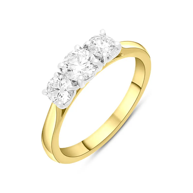 18ct Yellow Gold 1.02ct Diamond Three Stone Ring sold by C.W. Sellors