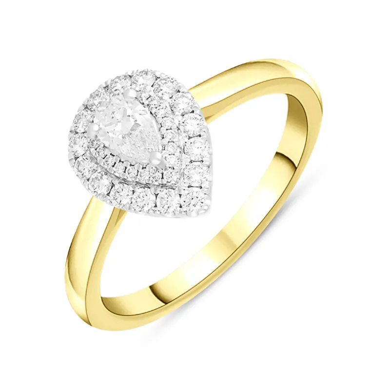 18ct Yellow Gold 0.69ct Diamond Pear Cut Cluster Ring sold by C.W. Sellors