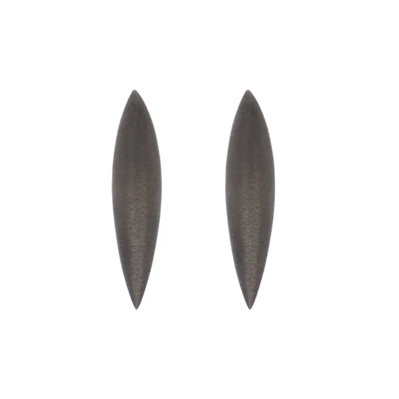 Sterling Silver Black Rhodium Monika Long Stud Earrings D sold by C.W. Sellors