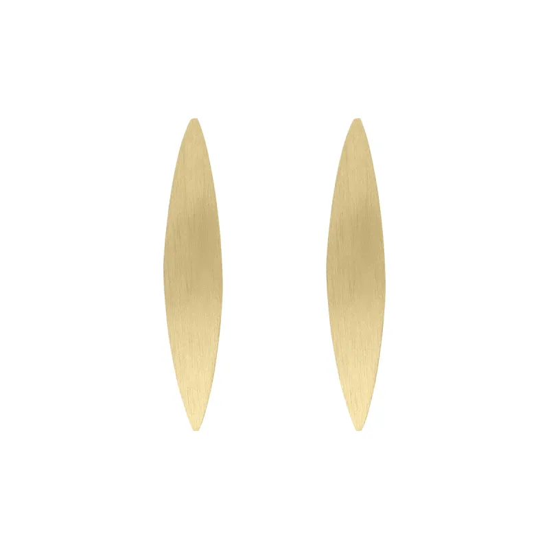 Sterling Silver Gold Plated Monika Long Marquise Stud Earrings D sold by C.W. Sellors