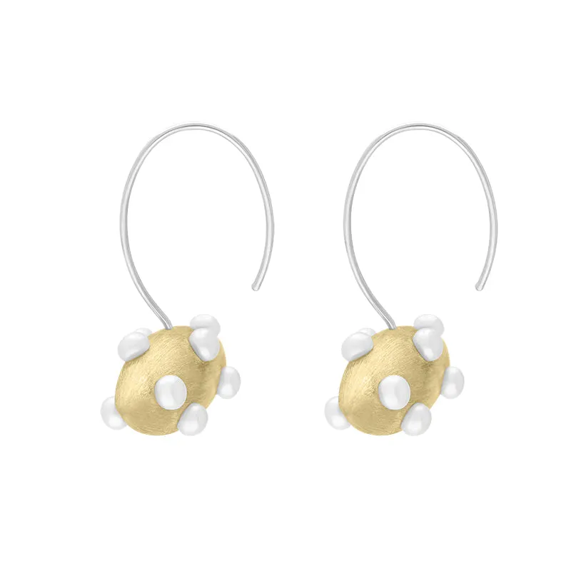 Sterling Silver Gold Plated Freshwater Pearl Horizontal Marquise Earrings D sold by C.W. Sellors product image thumbnail 2