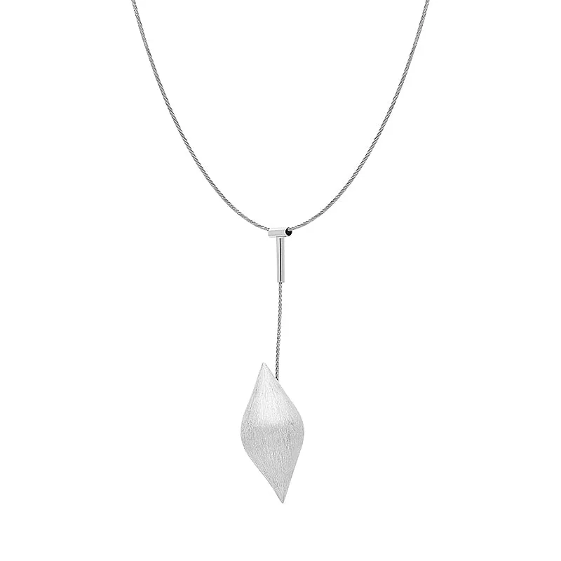Sterling Silver Brushed Pointed Bulb Dropper Necklace D sold by C.W. Sellors product image thumbnail 2