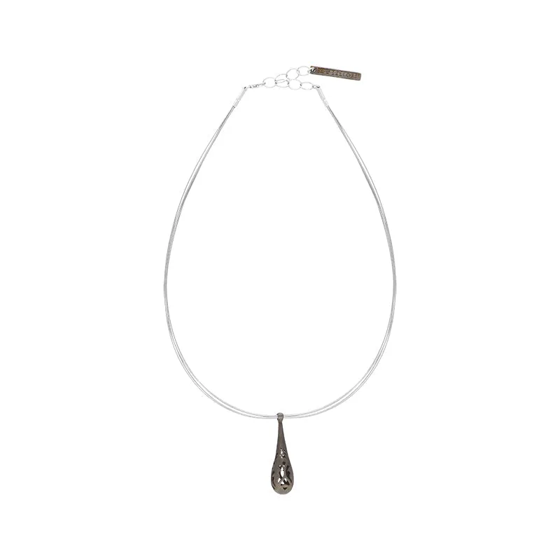 Sterling Silver Black Rhodium Cut Out Dropper Necklace D sold by C.W. Sellors product image thumbnail 2