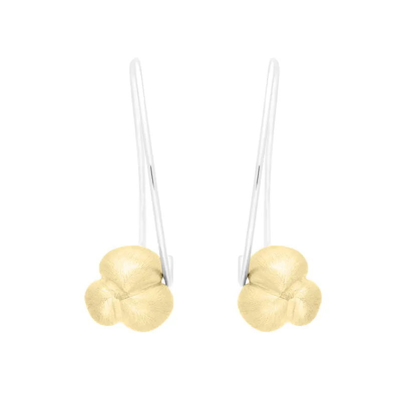 Sterling Silver Gold Plated Flower Pod Shape Earrings D sold by C.W. Sellors