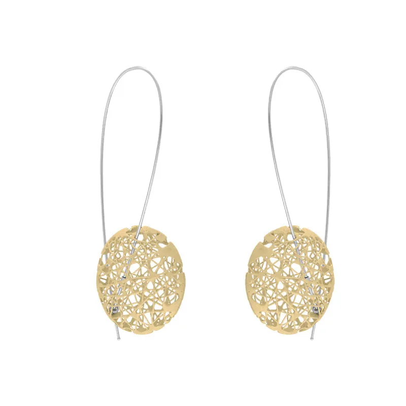 Sterling Silver Gold Plated Open Wire Disc Earrings D sold by C.W. Sellors