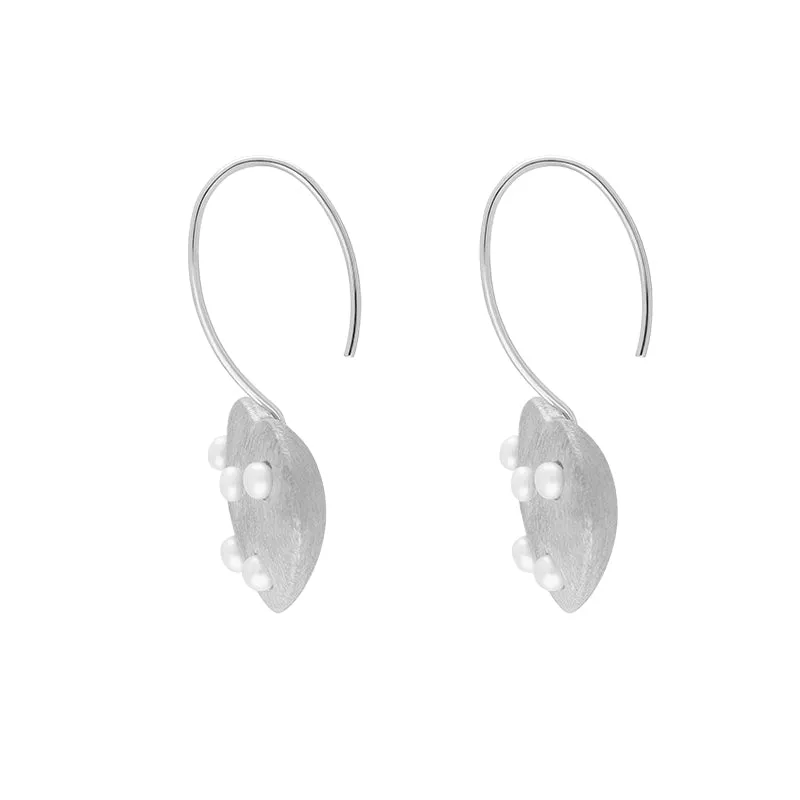 Sterling Silver Freshwater Pearl Brushed Heart Drop Earrings D sold by C.W. Sellors product image thumbnail 2