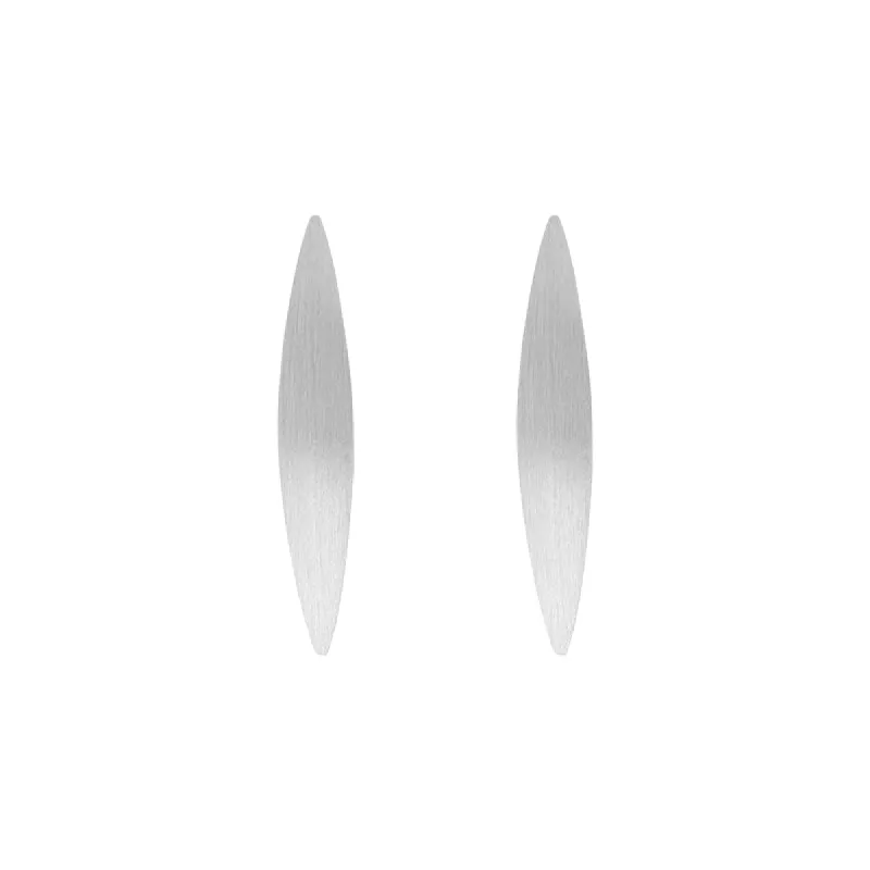 Sterling Silver Brushed Long Marquise Drop Earrings D sold by C.W. Sellors