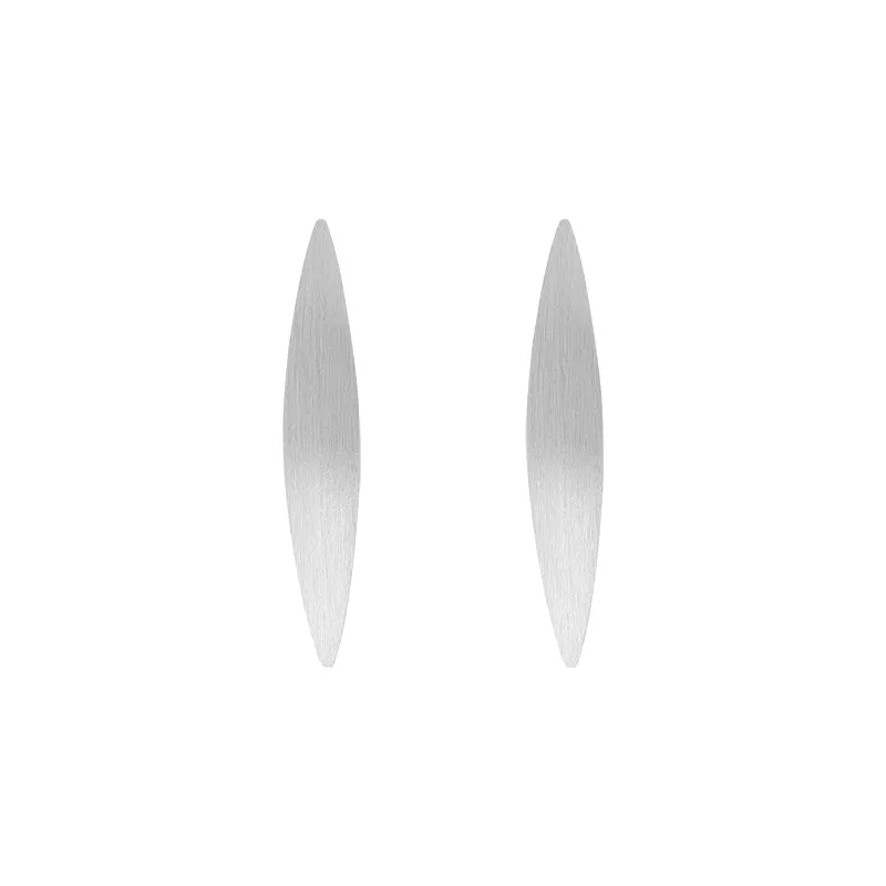 Sterling Silver Brushed Long Marquise Drop Earrings D sold by C.W. Sellors