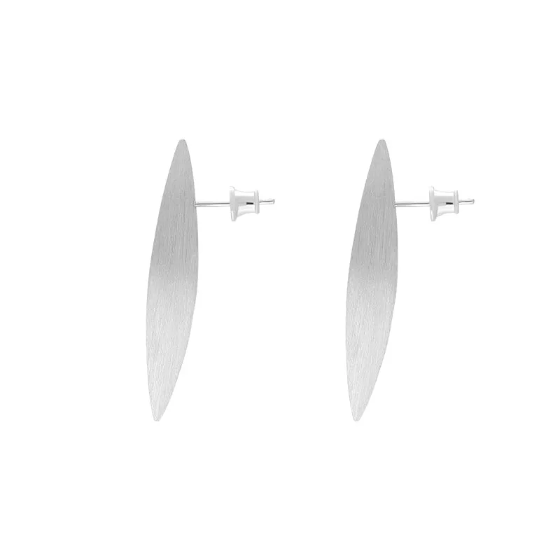 Sterling Silver Brushed Long Marquise Drop Earrings D sold by C.W. Sellors product image thumbnail 2