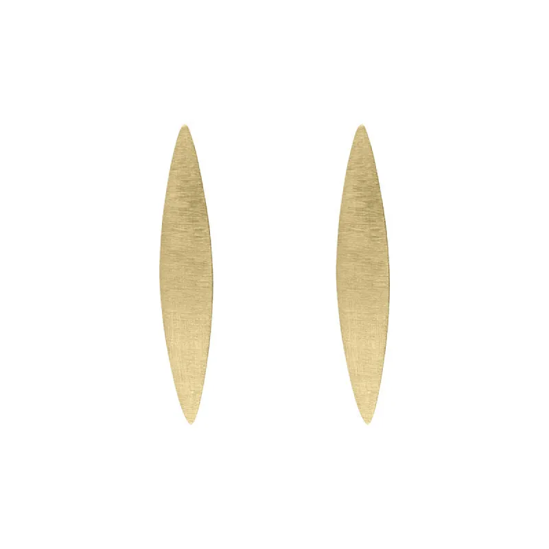 Sterling Silver Gold Plated Long Marquise Drop Earrings D sold by C.W. Sellors